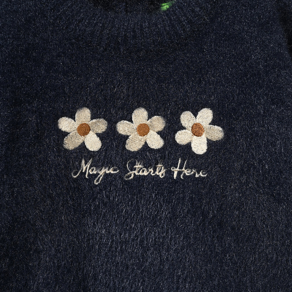 Infant Girls Feather Acrylic Sweater - Magic