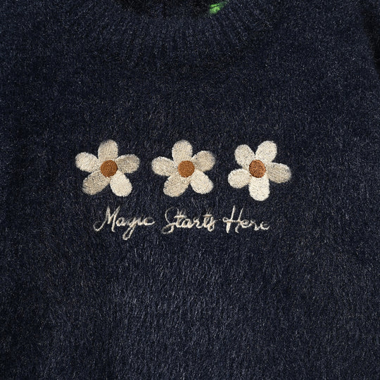 Infant Girls Feather Acrylic Sweater - Magic