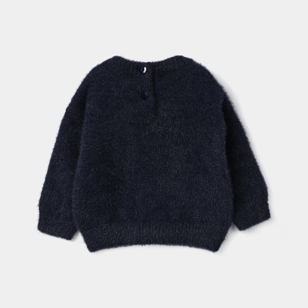 Infant Girls Feather Acrylic Sweater - Magic