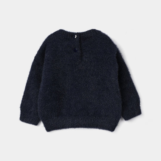 Infant Girls Feather Acrylic Sweater - Magic