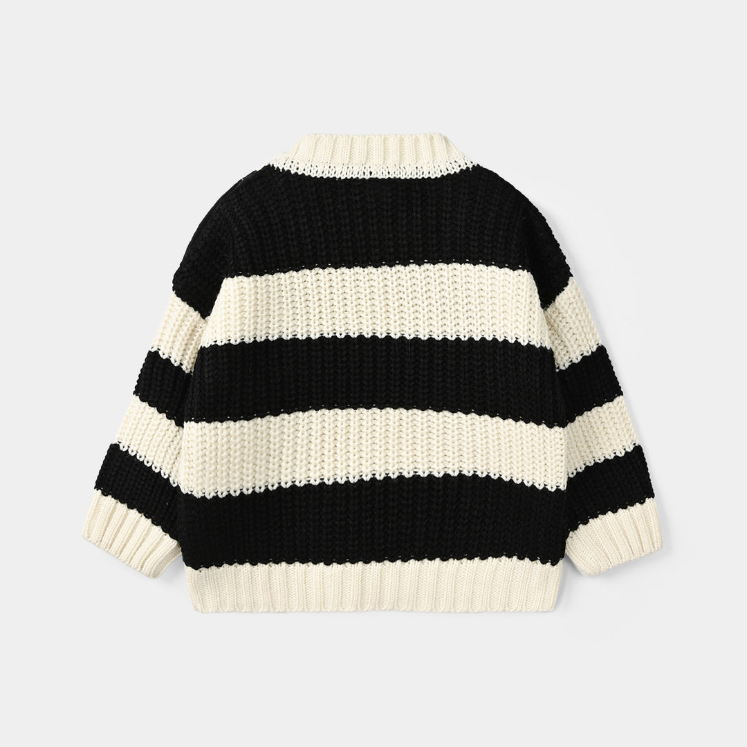 Infant Girls Acrylic Sweater-Adorable-Black.White