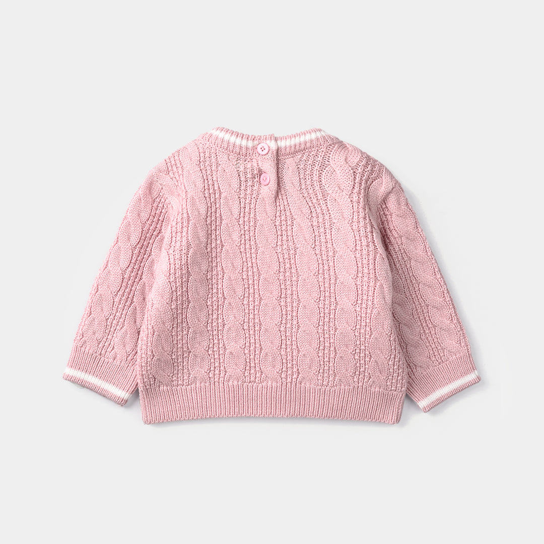 Infant Girls Acrylic Sweater - Baby - Light Pink