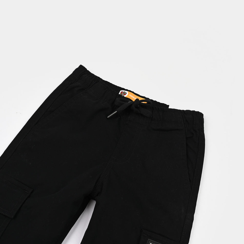 Boys Cotton Twill Pant Nature Land-BLACK