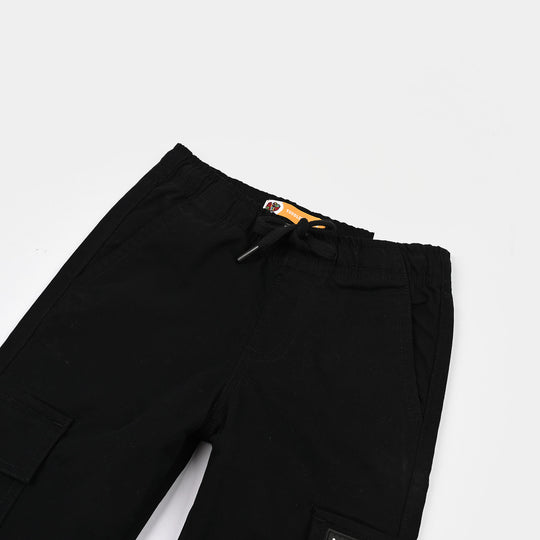 Boys Cotton Twill Pant Nature Land-BLACK