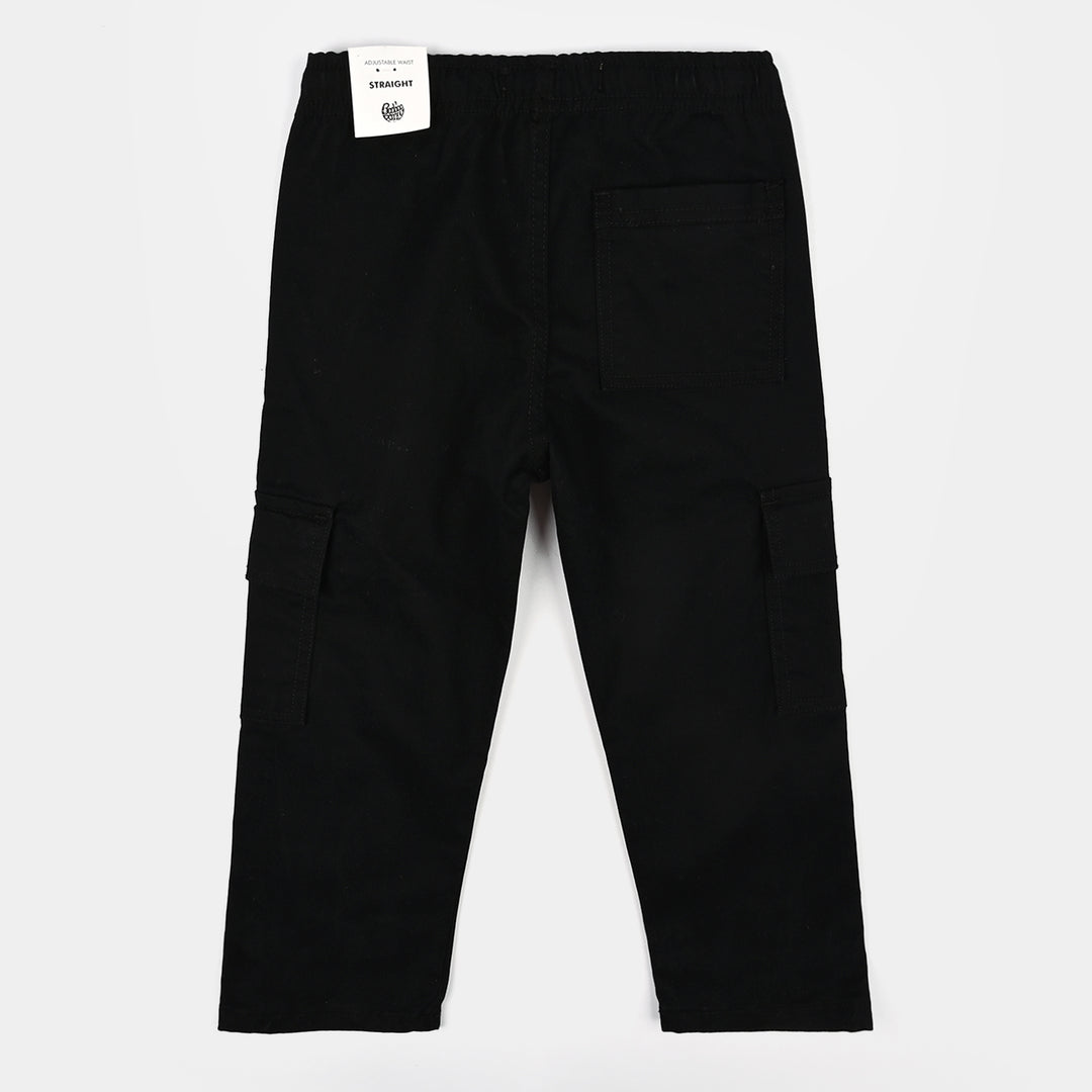 Boys Cotton Twill Pant Nature Land-BLACK