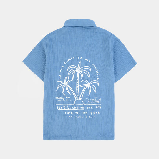 Boys Gauze Shirt (Life Is Good)-BLUE