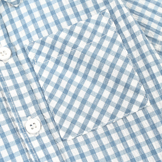 Infant Boys Yarn Dyed Shirt (Coolest) - Blue Check