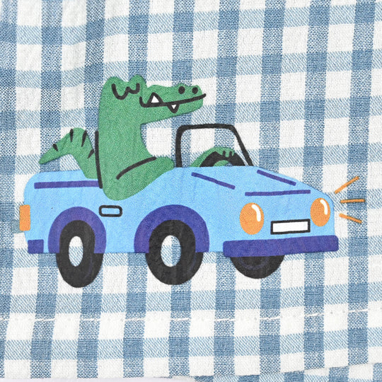 Infant Boys Yarn Dyed Shirt (Coolest) - Blue Check