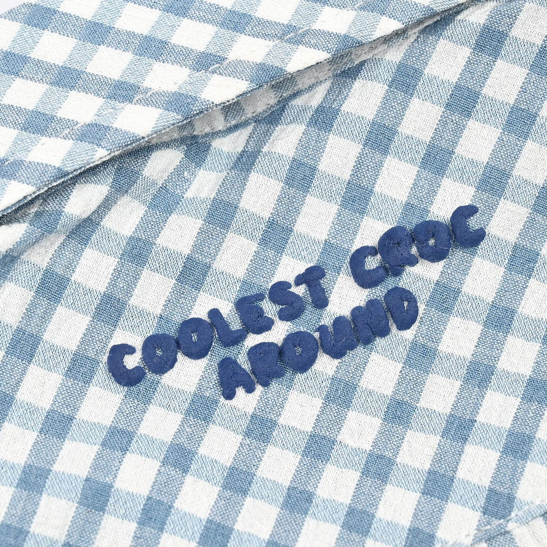 Infant Boys Yarn Dyed Shirt (Coolest) - Blue Check