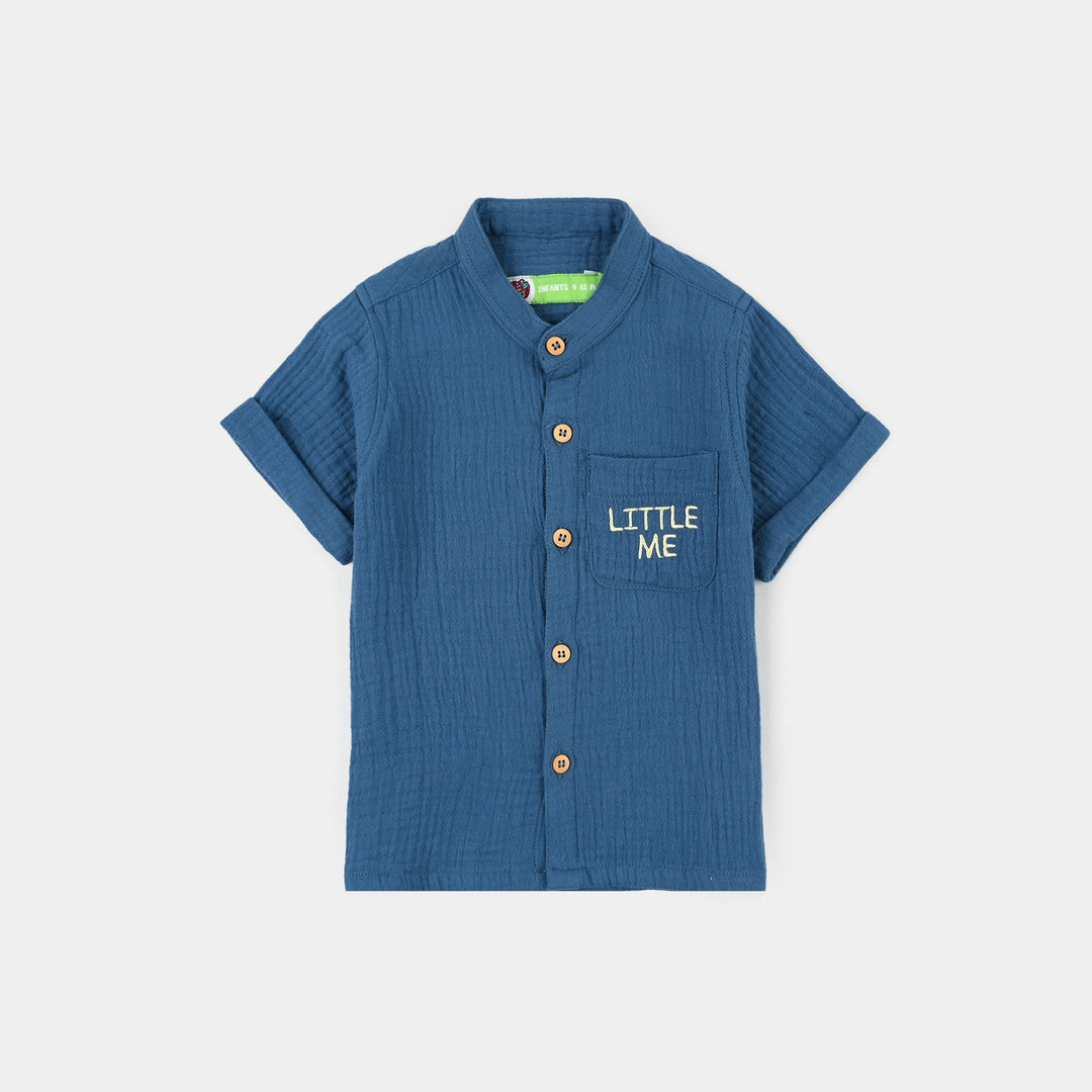 Infant Boys Gauze Shirt (Little Me)-Blue