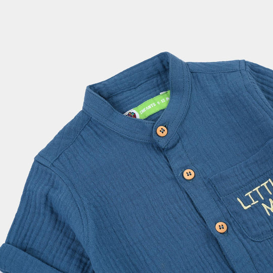 Infant Boys Gauze Shirt (Little Me)-Blue