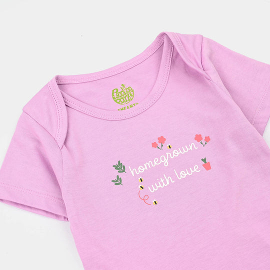 Infant Girls Cotton Jersey 2Piece Set HOME GROWN-Purple.White