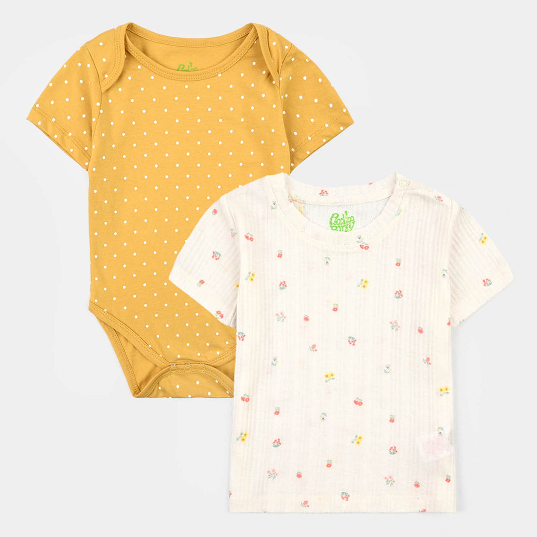 2-Piece Cotton Jersey Set Orchid Bouquet-Yellow.White