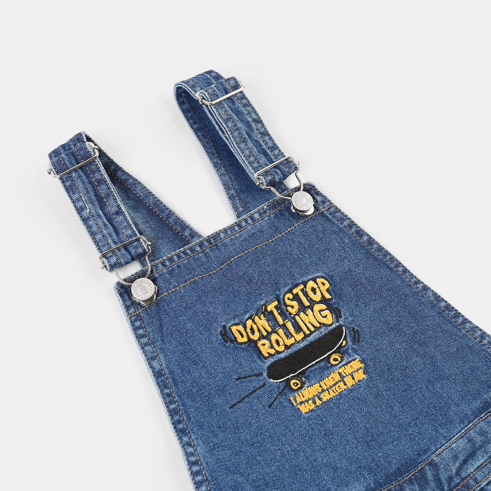 Boys Denim rigid Over All Don’t Stop Rolling-DARK BLUE