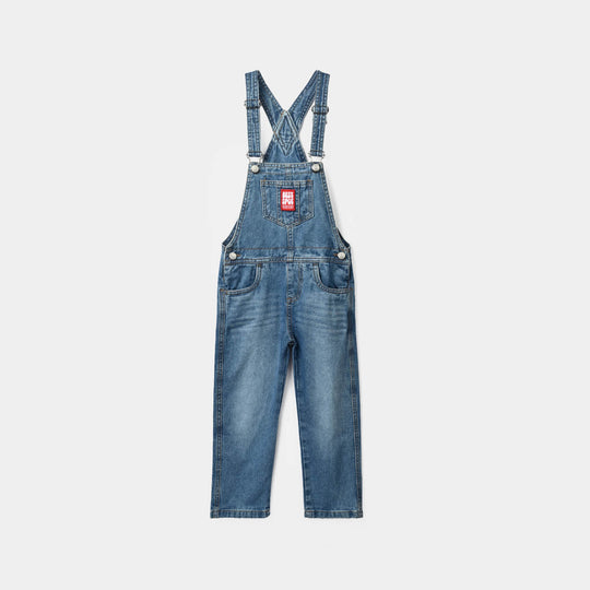 Boys Denim rigid Over All Best Spot-Mid Blue