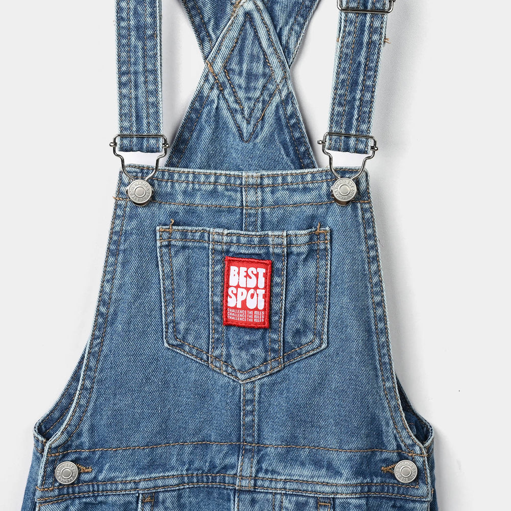 Boys Denim rigid Over All Best Spot-Mid Blue