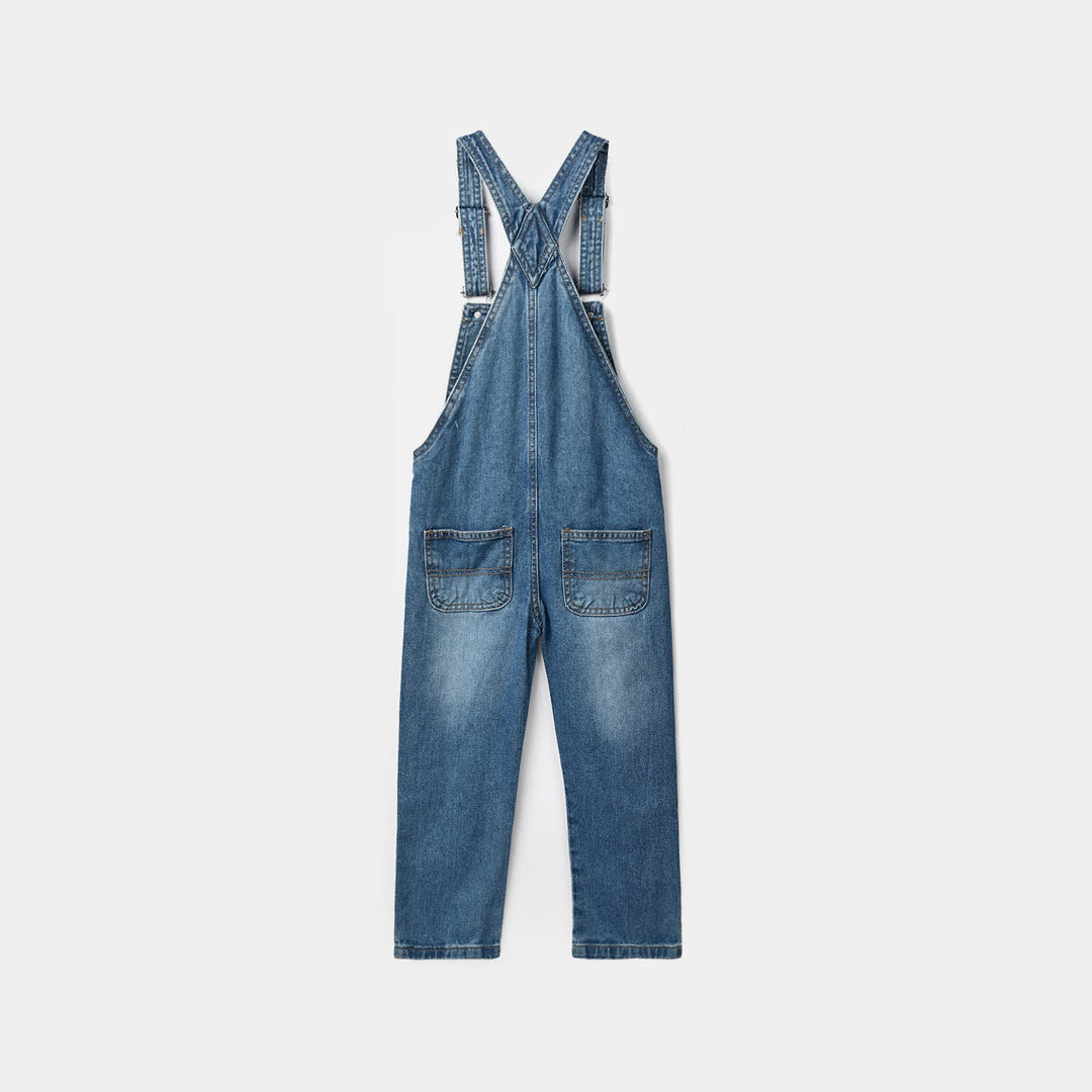 Boys Denim rigid Over All Best Spot-Mid Blue