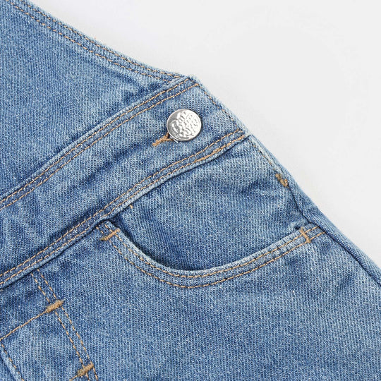 Infant Boys Denim rigid Over All Cool Vibes-LIGHT BLUE