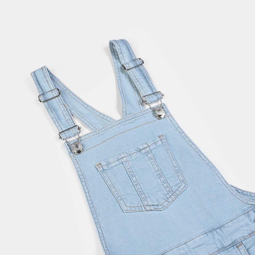 Girls Denim rigid Over All Mitered-LT.Blue