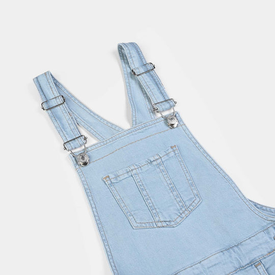 Girls Denim rigid Over All Mitered-LT.Blue