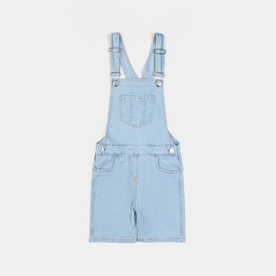 Girls Denim rigid Over All Mitered-LT.Blue