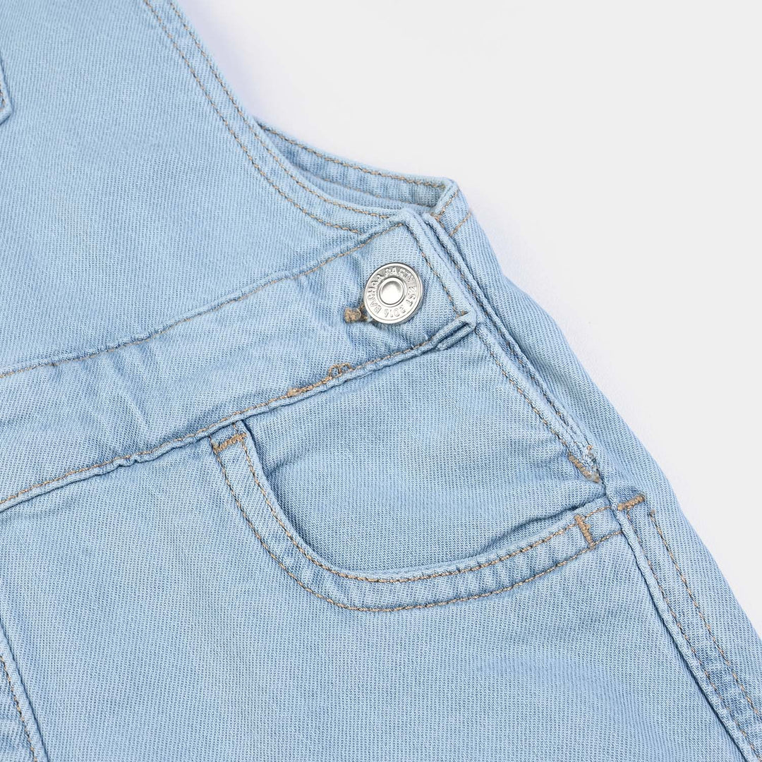 Girls Denim rigid Over All Mitered-LT.Blue