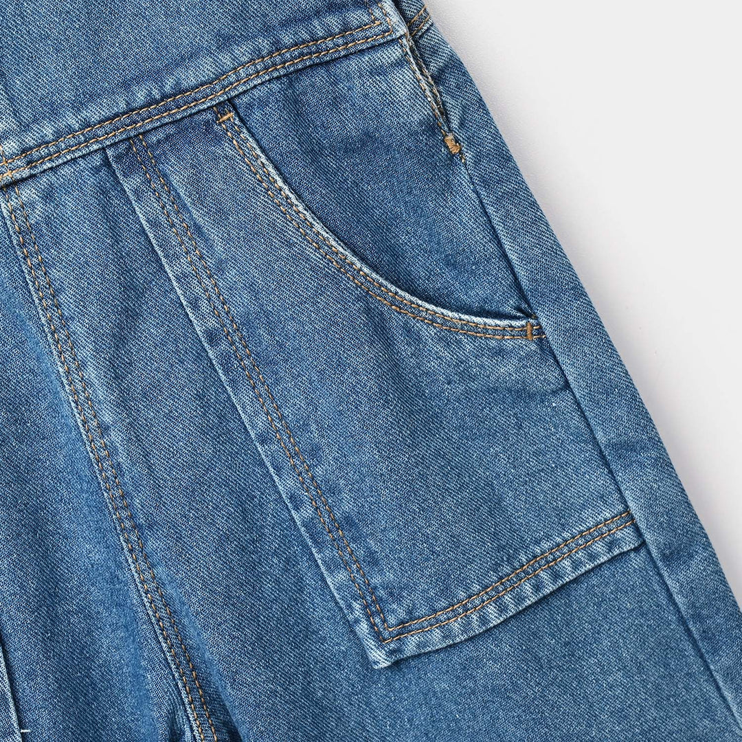 Girls Denim rigid Over All Stutz-Mid Blue