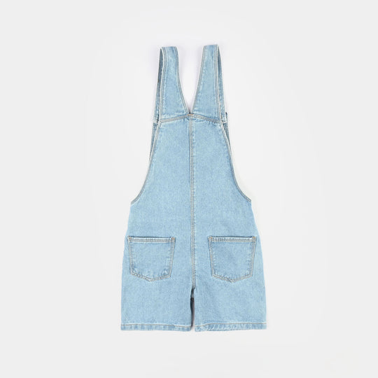Girls Cotton Twill Over All Flowers