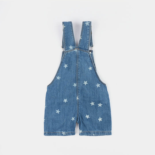 Infant Girls Denim rigid Over All Stars-Mid Blue