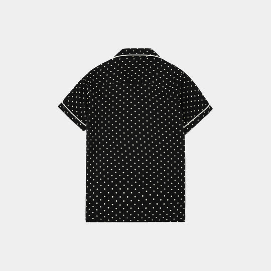 Infant Girls Linen Viscose Nightwear-Polka Dot-BLACK