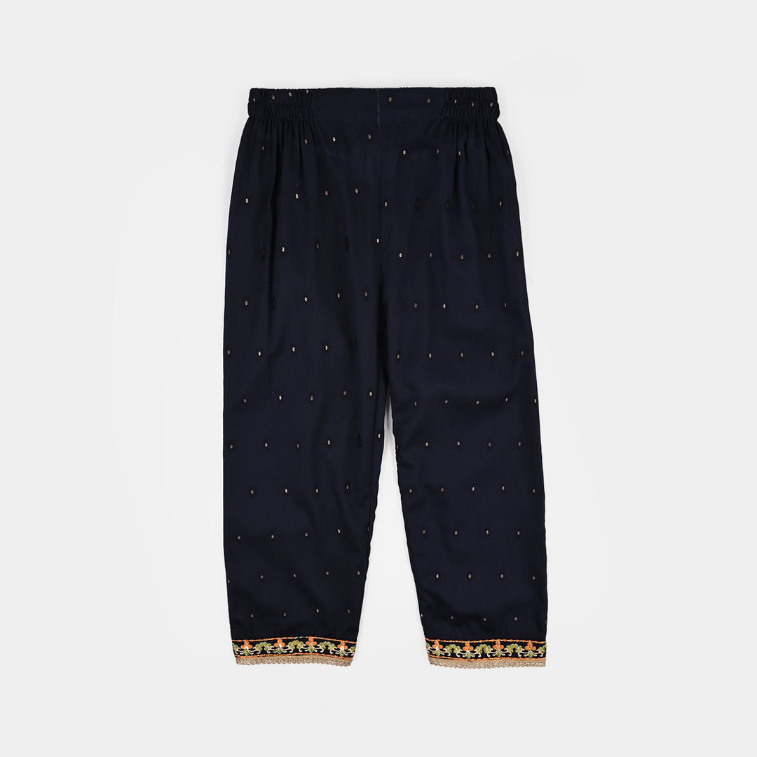 Girls Cotton Jacquard 3Piece Zeba-NAVY