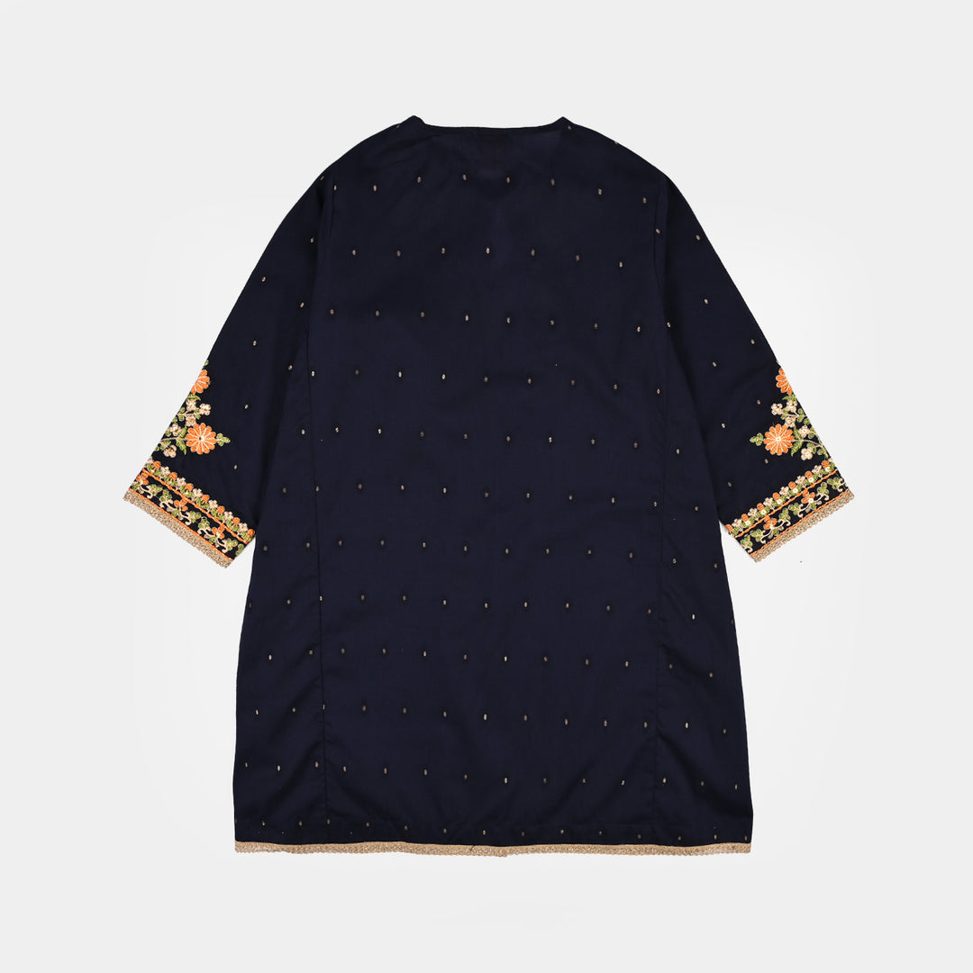 Girls Cotton Jacquard 3Piece Zeba-NAVY