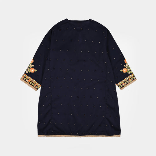 Girls Cotton Jacquard 3Piece Zeba-NAVY