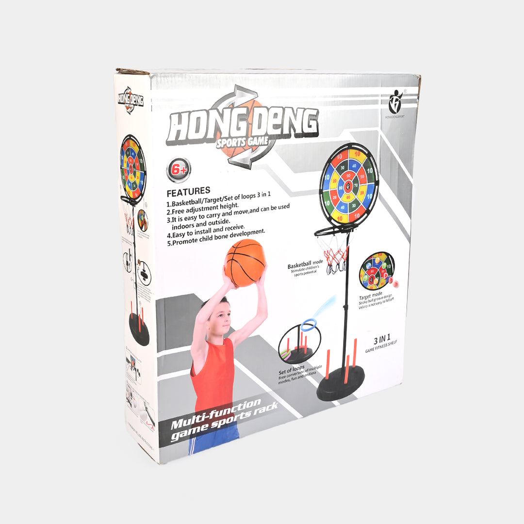 Multi-Function Game Sports Rack (3 in 1 Fitness Shelf)