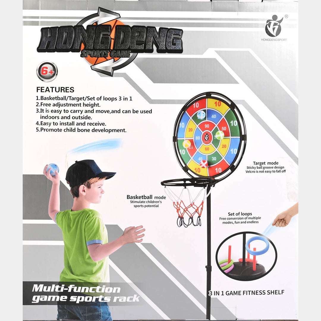 Multi-Function Game Sports Rack (3 in 1 Fitness Shelf)