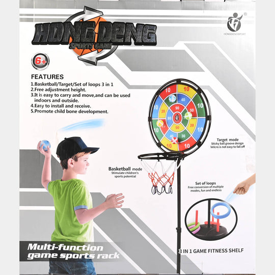 Multi-Function Game Sports Rack (3 in 1 Fitness Shelf)