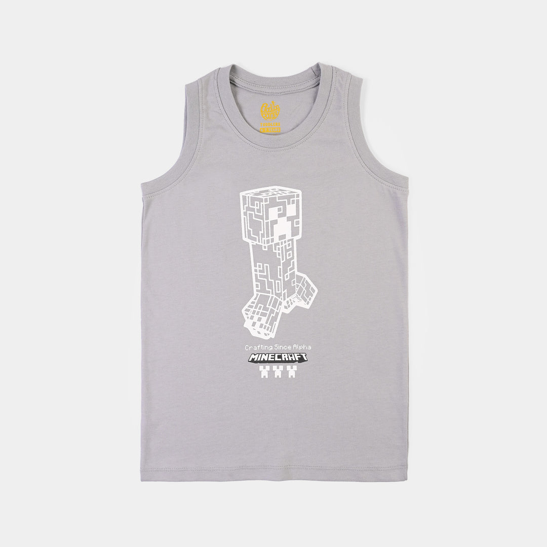 Boys Cotton Jersey Sando Character-GREY