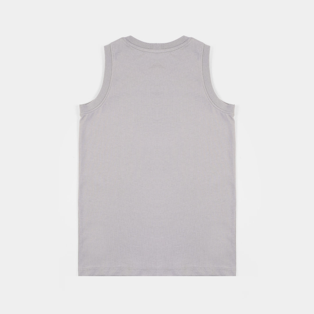 Boys Cotton Jersey Sando Character-GREY