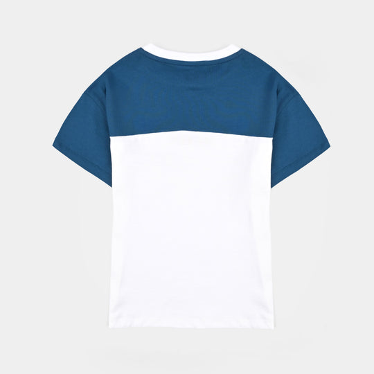 Boys Cotton Jersey T-Shirt Live In The Moment-White