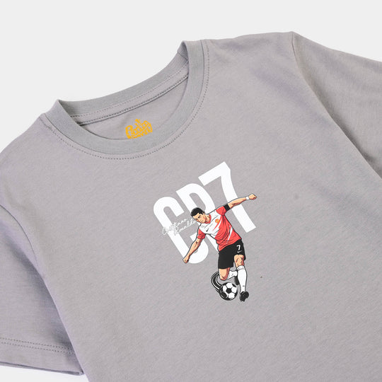 Boys Cotton Jersey T-Shirt-GREY