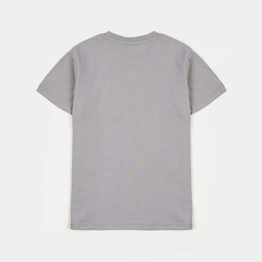 Boys Cotton Jersey T-Shirt-GREY