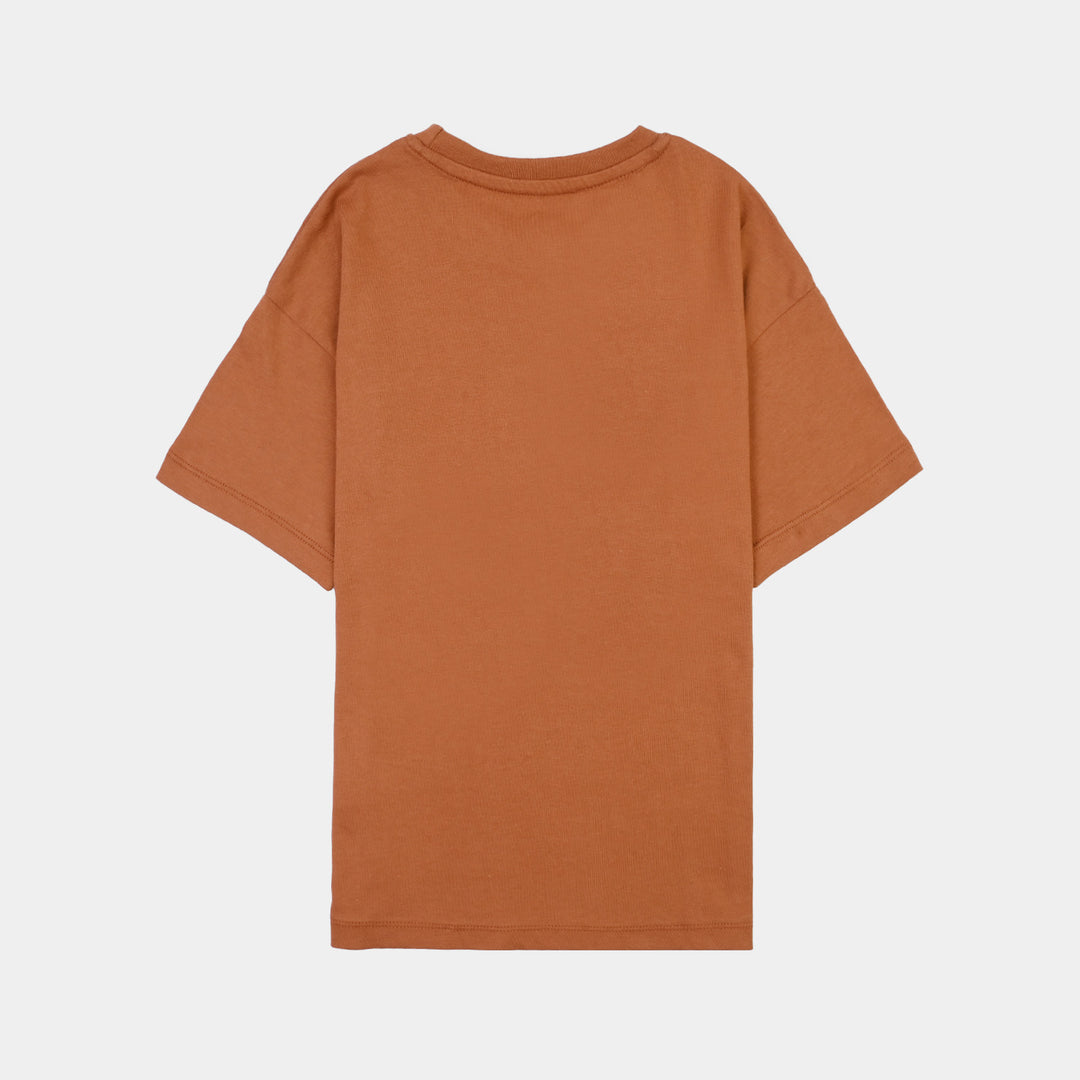 Boys Cotton Jersey T-Shirt Urban Street-BROWN