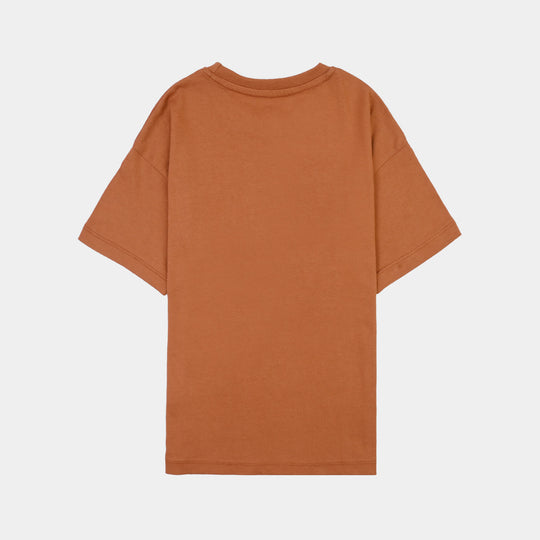 Boys Cotton Jersey T-Shirt Urban Street-BROWN