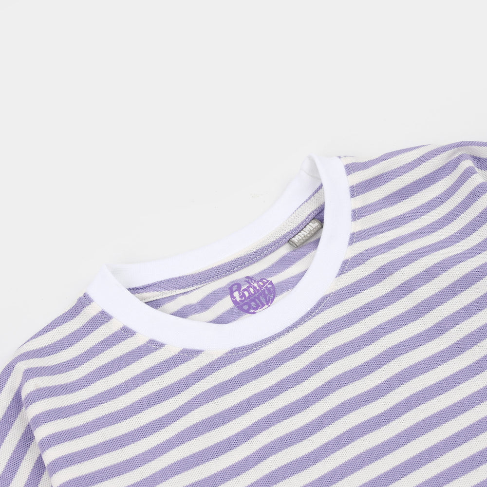 Girls Yarn Dyed T-Shirt Moment-Purple