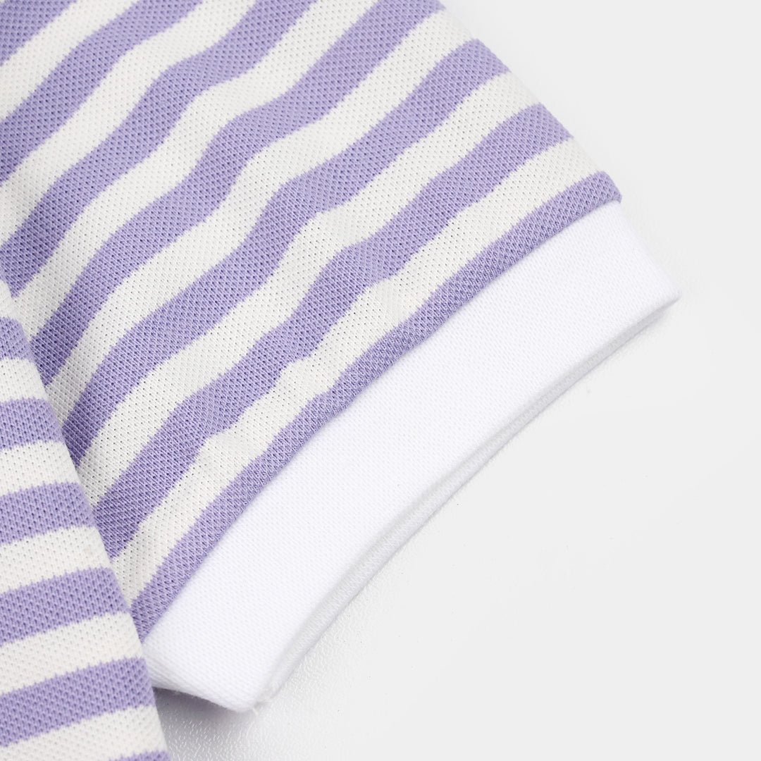 Girls Yarn Dyed T-Shirt Moment-Purple