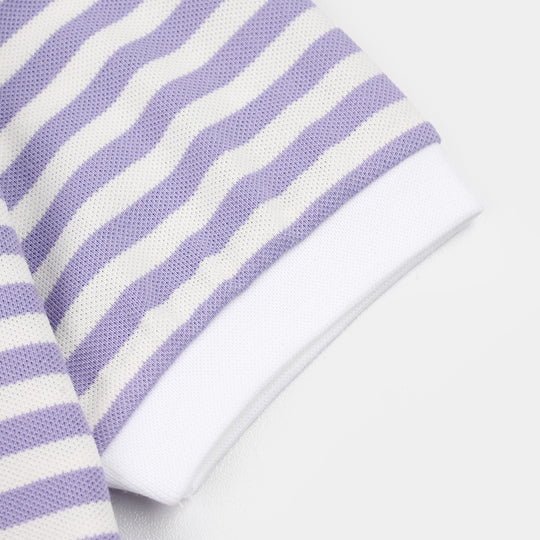 Girls Yarn Dyed T-Shirt Moment-Purple