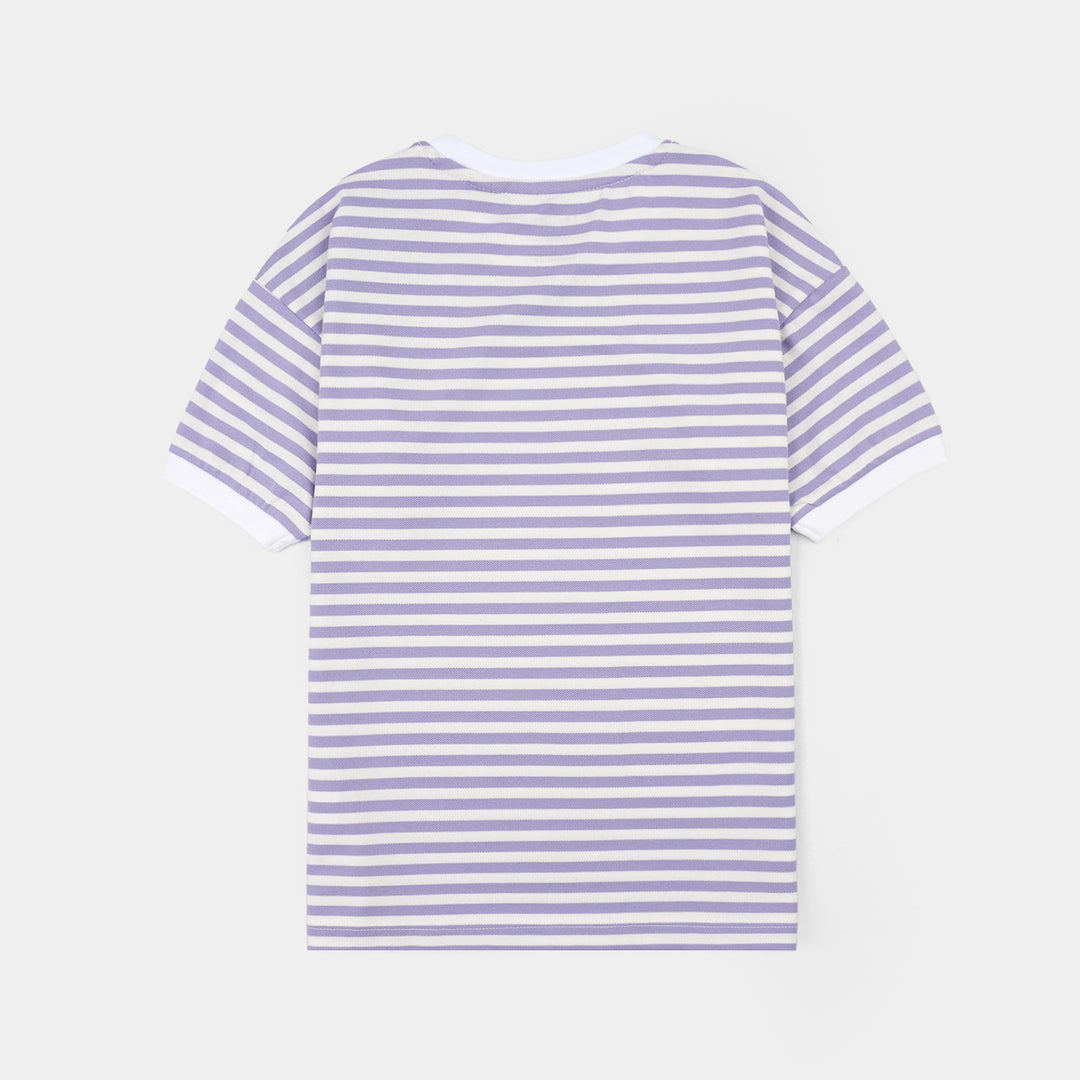 Girls Yarn Dyed T-Shirt Moment-Purple
