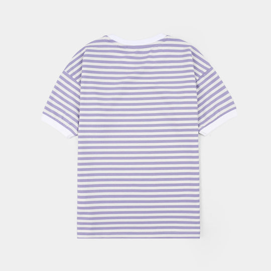 Girls Yarn Dyed T-Shirt Moment-Purple