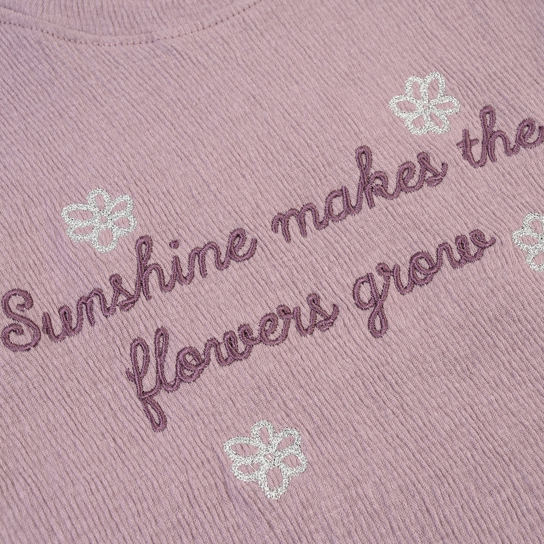 Girls Poly Crinkle T-Shirt Sunshine-Purple