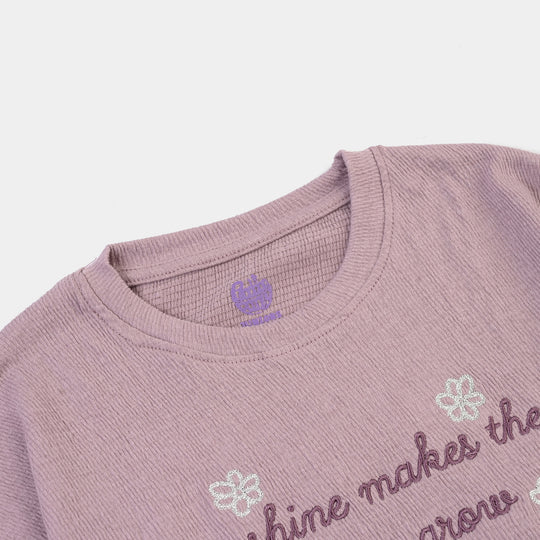 Girls Poly Crinkle T-Shirt Sunshine-Purple